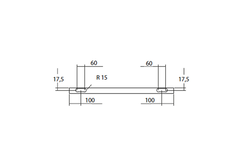 Flatec V schuifdeurset 100kg l.2100mm voor deurbladbreedte 910-1000mm